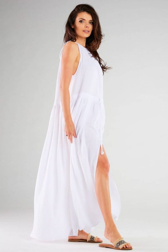 Love Lace Love Lace Women's Side Slit Day Dress in White - 2