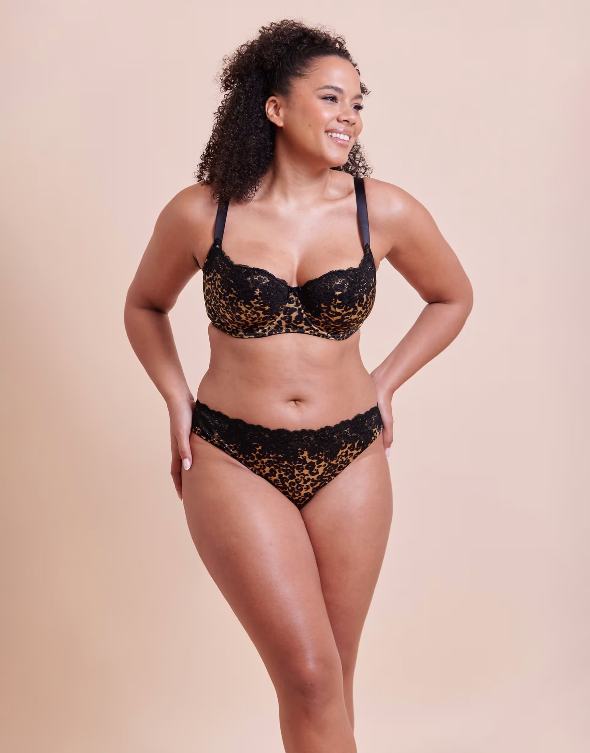ASOS Curvy Kate Boost lace tanga brief in leopard print