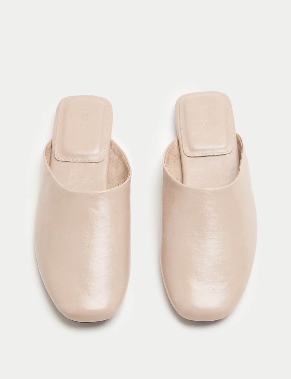 Marks & Spencer M&S Nude Leather Square Toe Mules