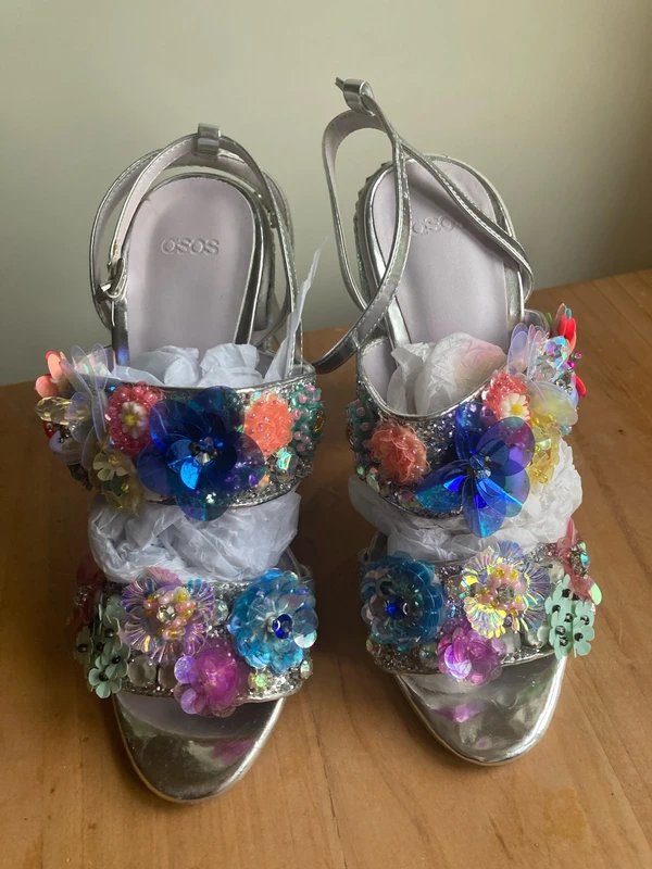 ASOS ASOS Embellished mirror ball sequin sparkly glittery sandals - 1