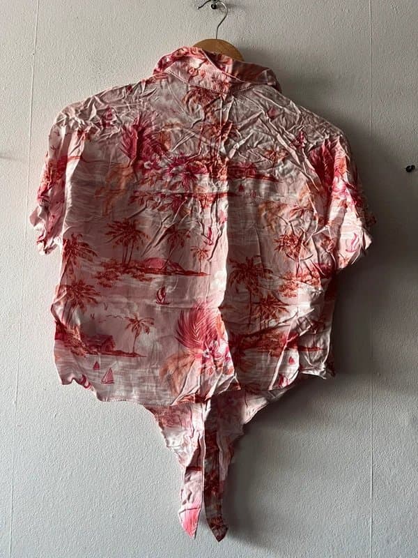 New Look New Look Tropical Print Tie Front Shirt Size 6 (496,499)
