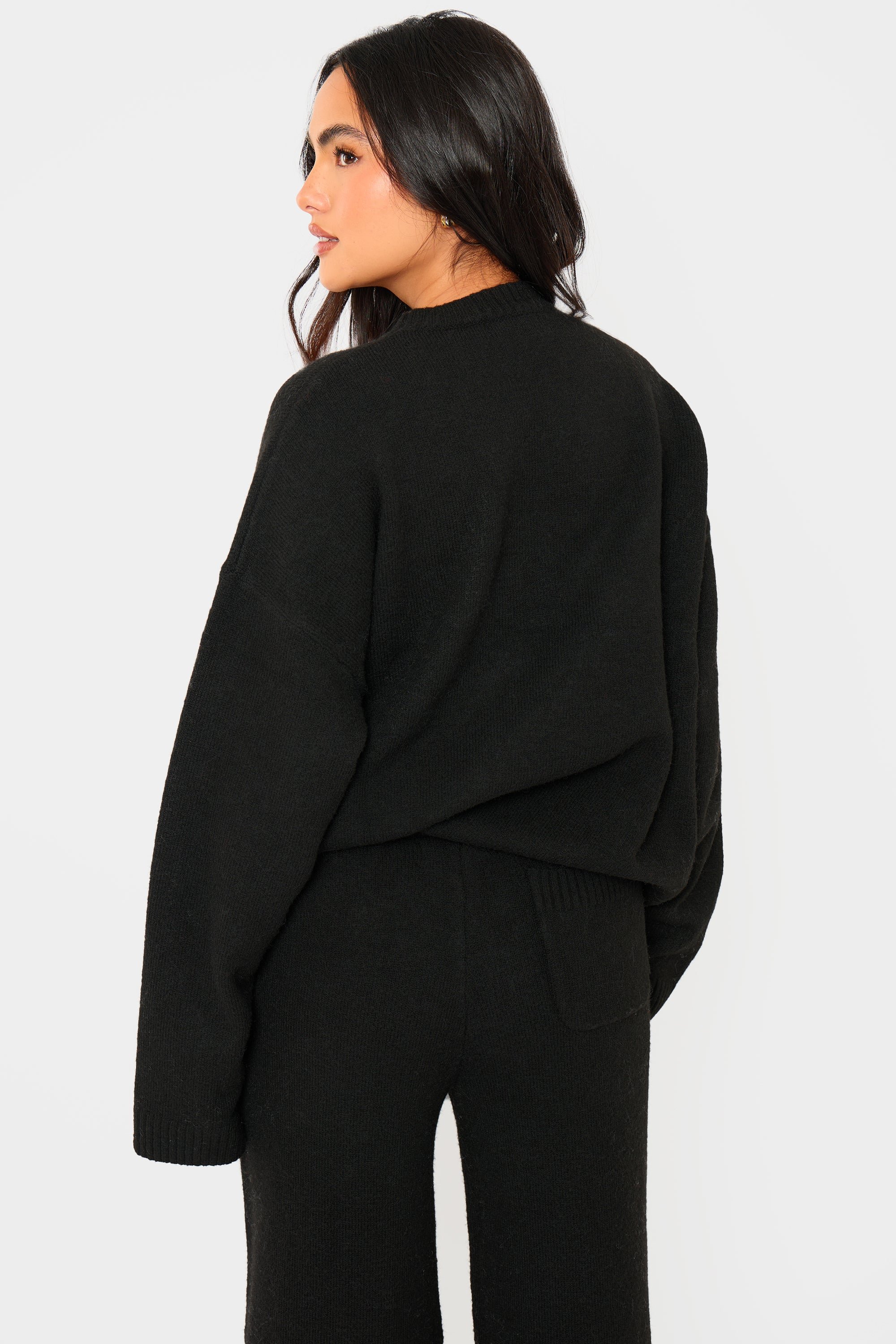 Kaiia Kaiia Knit Oversized Sweatshirt Black - 4