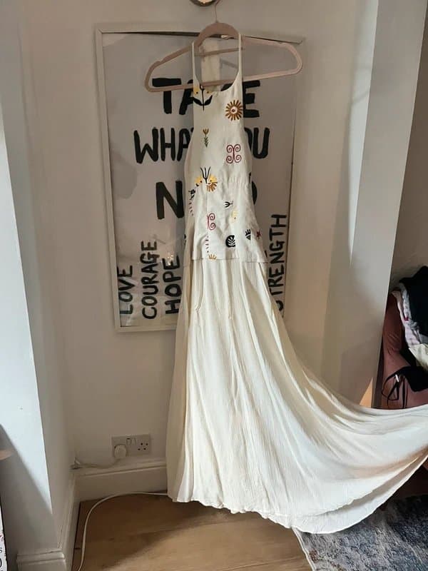 ASOS Design Stunning Summer dress RRP £55 - Twill folk embroidered hybrid maxidress