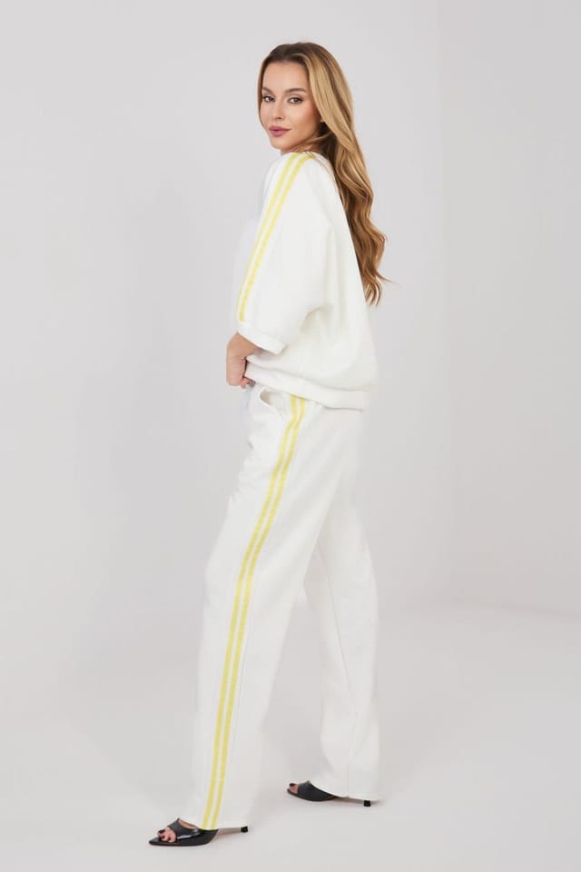 Love Lace Love Lace Women's Buttery Stripe Tracksuit Sweatshirt & Pants in Beige - 2
