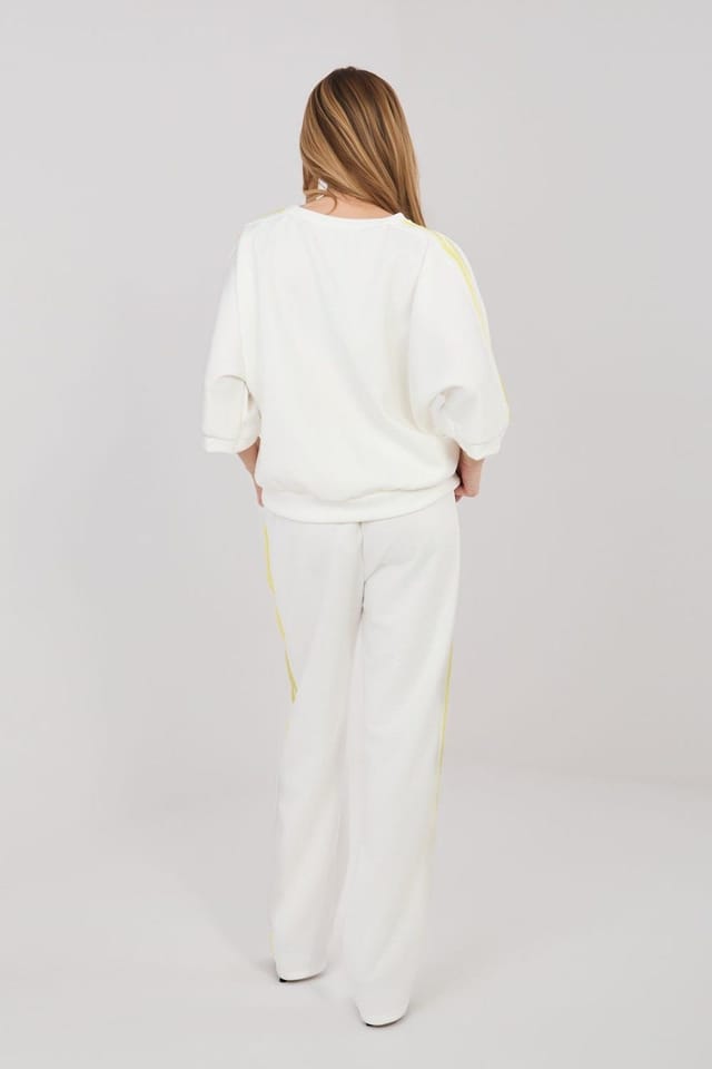 Love Lace Love Lace Women's Buttery Stripe Tracksuit Sweatshirt & Pants in Beige - 3