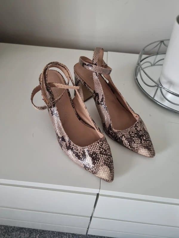 New Look Snake Print Heels with Ankle Strap - New Look - Size 7 (wide fit)
