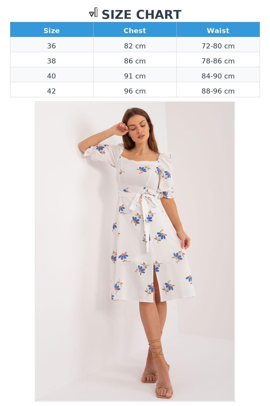 Love Lace Love Lace Women's Floral Midi Day Dress with Tie Belt in White - 4