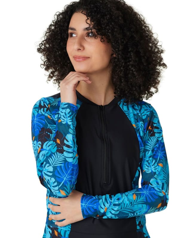 Modest Mermaid Modest Mermaid Women's Ocean Breeze Swim Dress in Blue - 2
