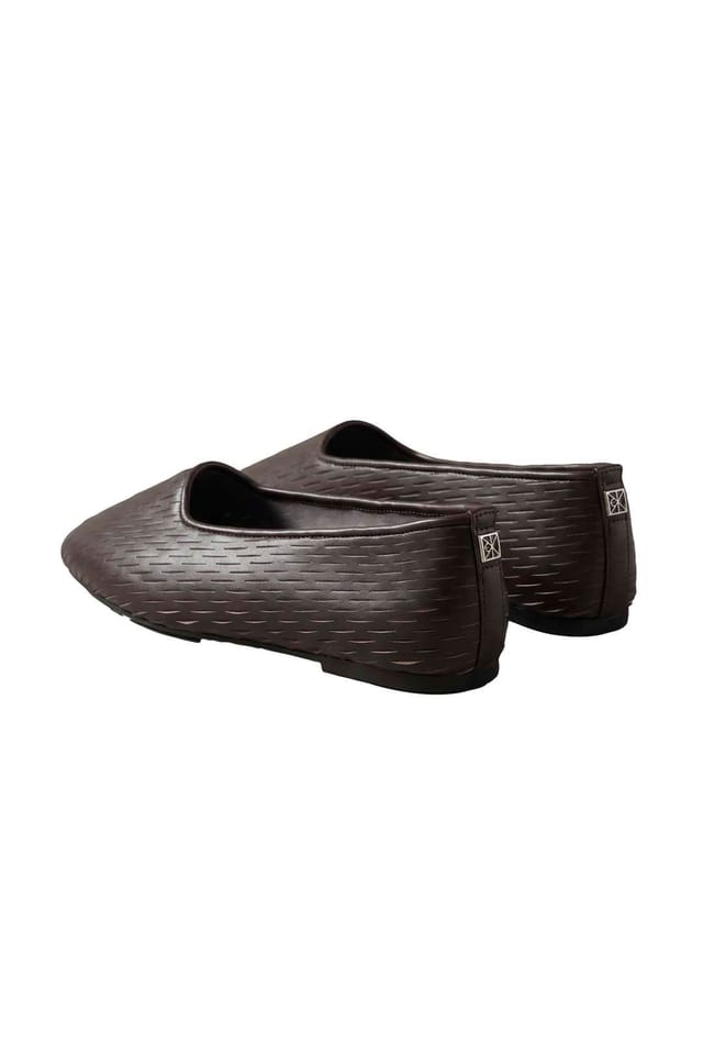 Calvin Klein Calvin Klein Women's Oblique Ballerina Cut Out Leather Bordeaux in Wine - 3