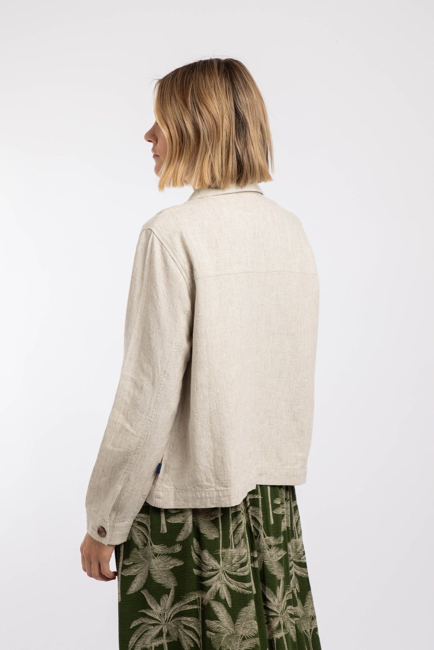 Weird Fish Weird Fish Women's Karsten Relaxed Linen Jacket in Natural - 4