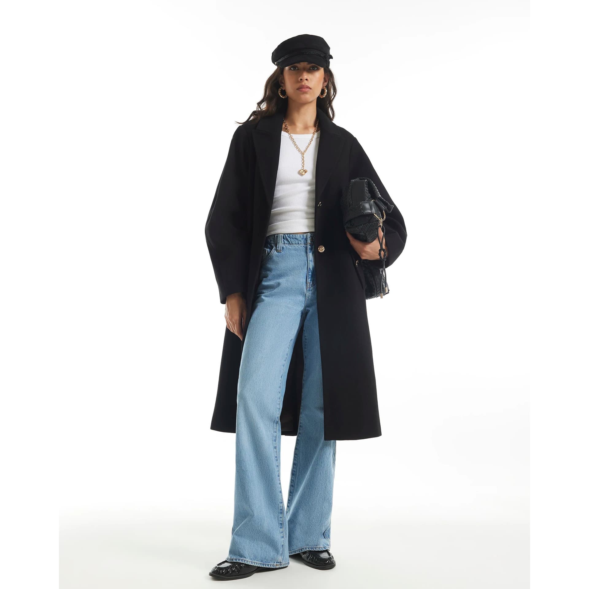 River Island River Island Womens Black Longline Coat