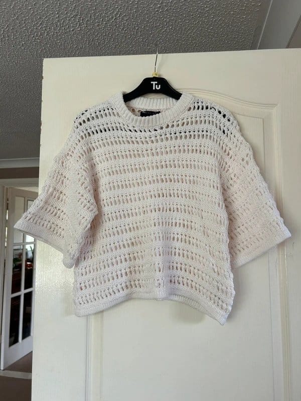 ASOS White Crochet Knit Top