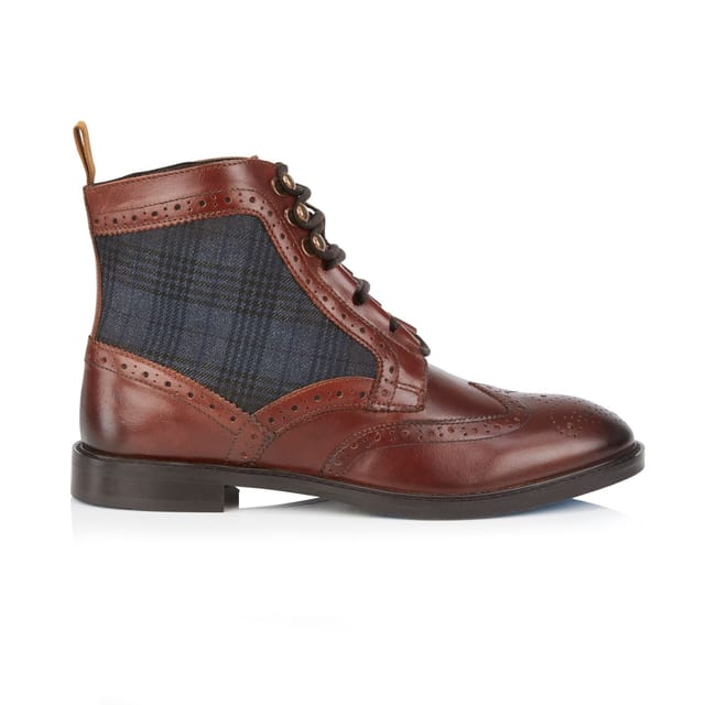 Amen Shoes Amen Shoes Men's Kildare Leather Designer Lace up Boots in Dark Brown - 2