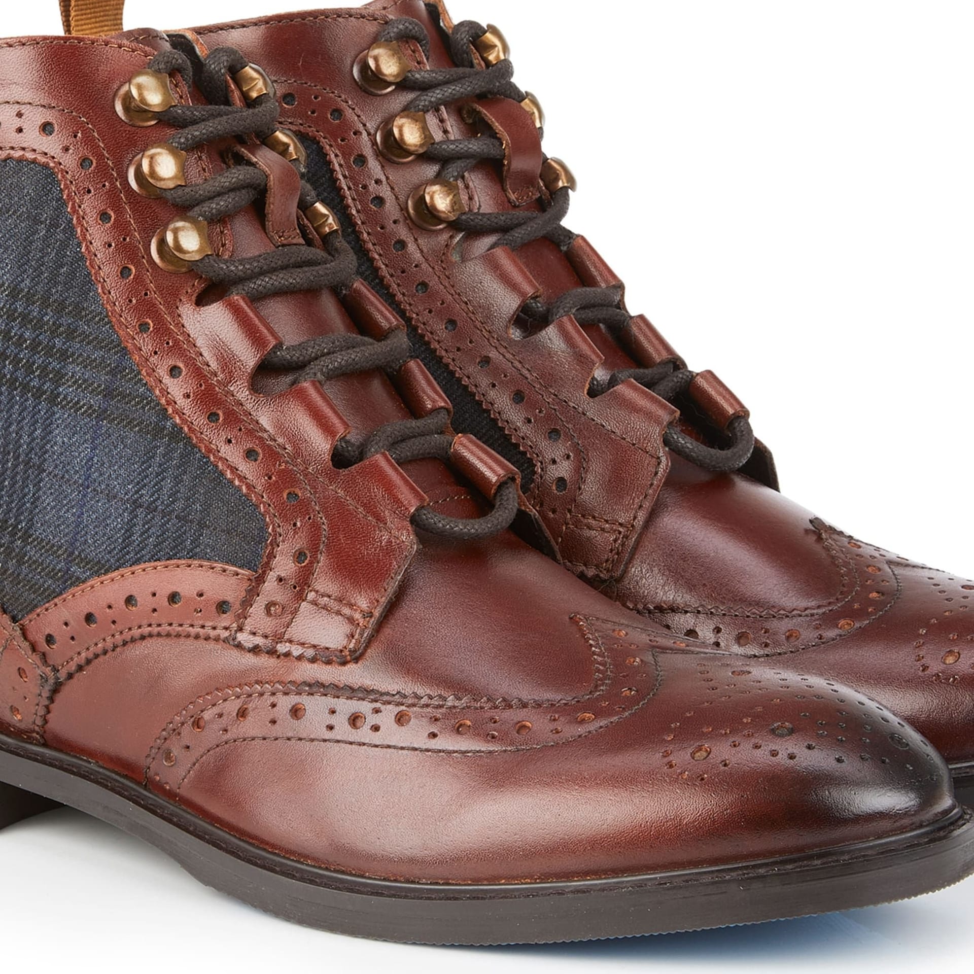 Amen Shoes Amen Shoes Men's Kildare Leather Designer Lace up Boots in Dark Brown - 4