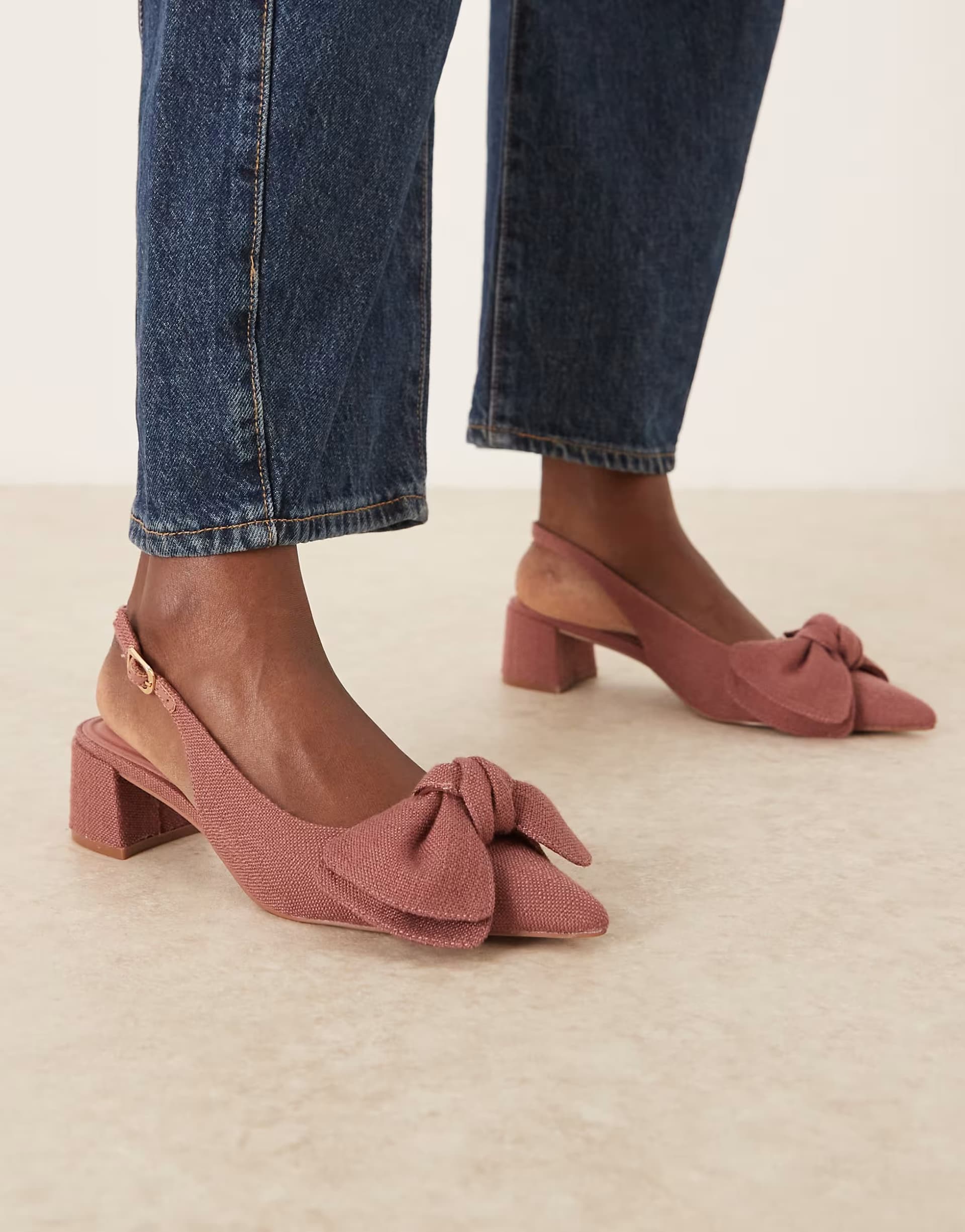 ASOS ASOS Pink Suede Slingback Heels