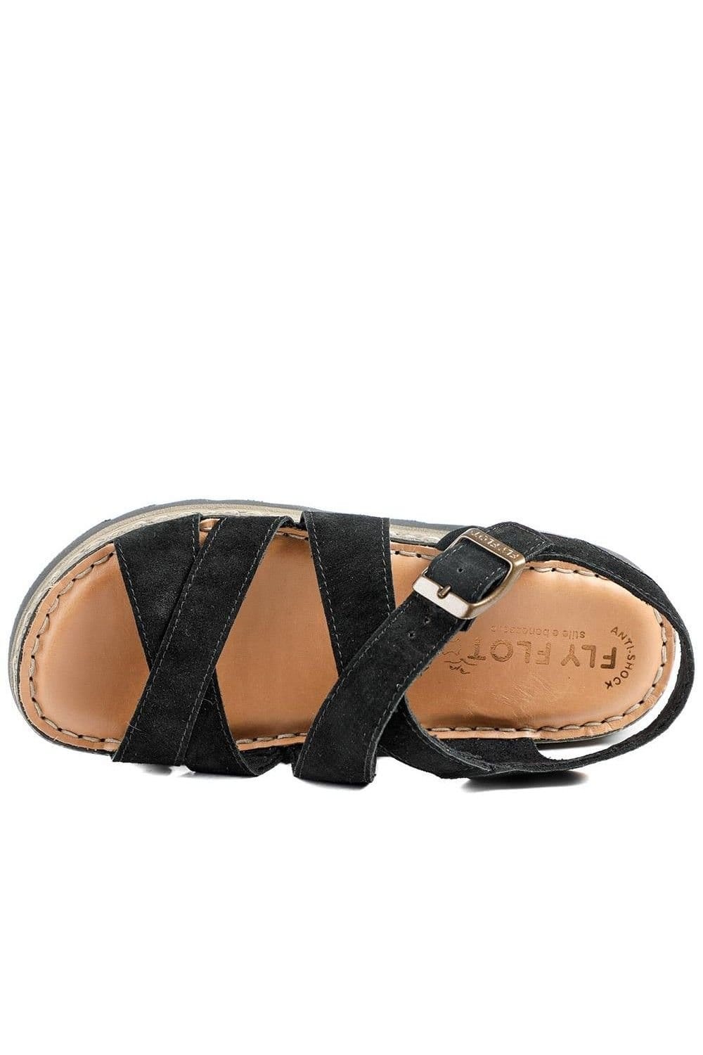 Fly Flot Fly Flot Women's FlyFlot Wedge Heel Buckled Sandals in Black - 4