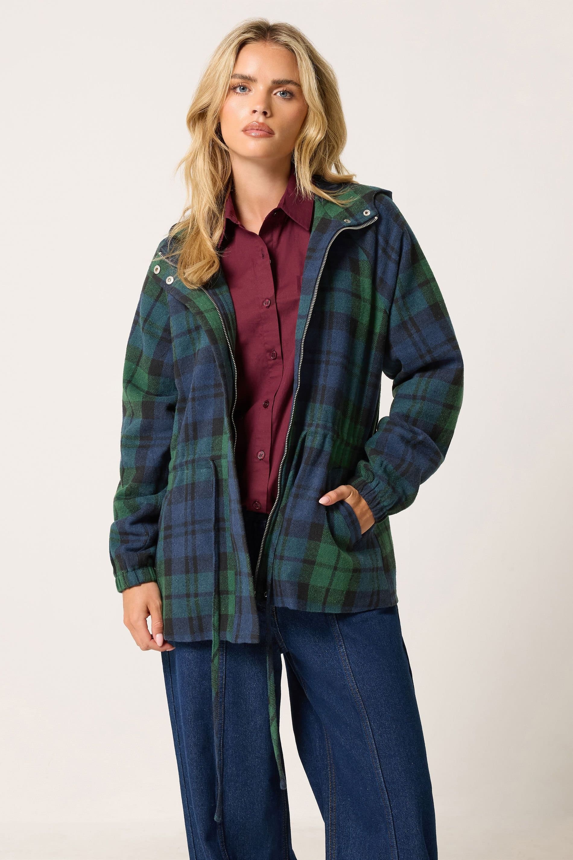 PixieGirl PixieGirl Women's Petite Hooded Parka Coat in Mid Navy
