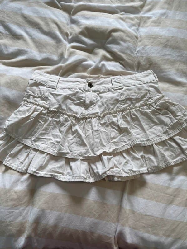 Bershka White denim skirt