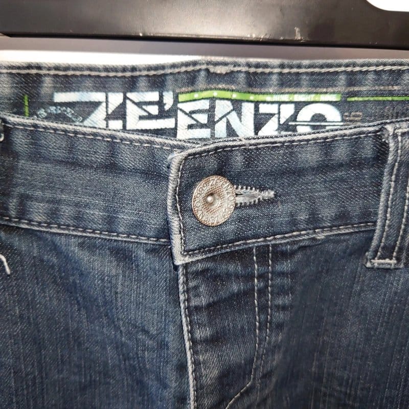 Mens dark button fly Enzo 989 jeans size 32" waist short leg
