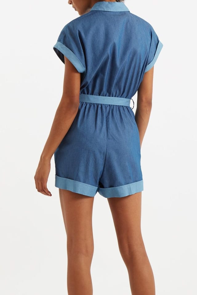 Louche Louche Women's Addie Double Denim Playsuit in Blue - 2