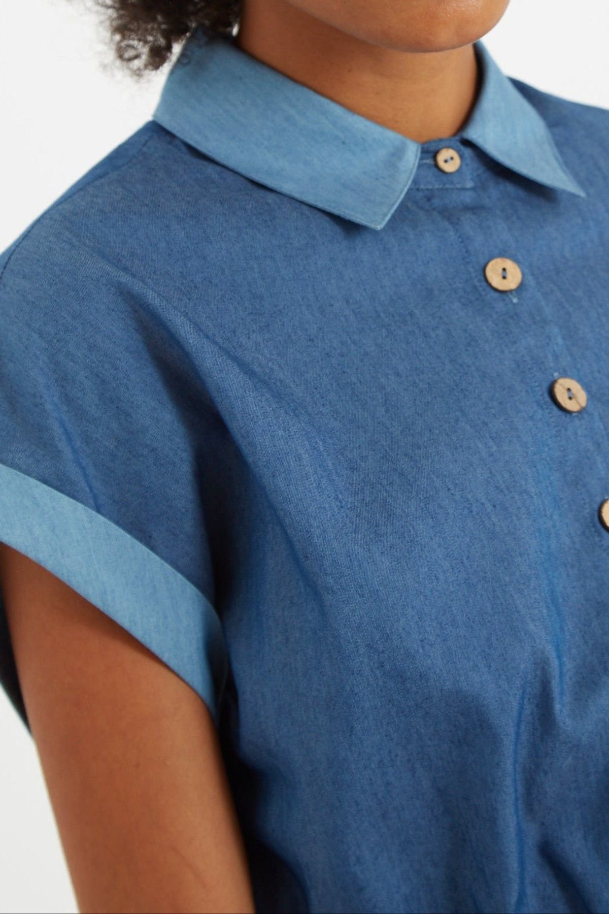 Louche Louche Women's Addie Double Denim Playsuit in Blue - 4