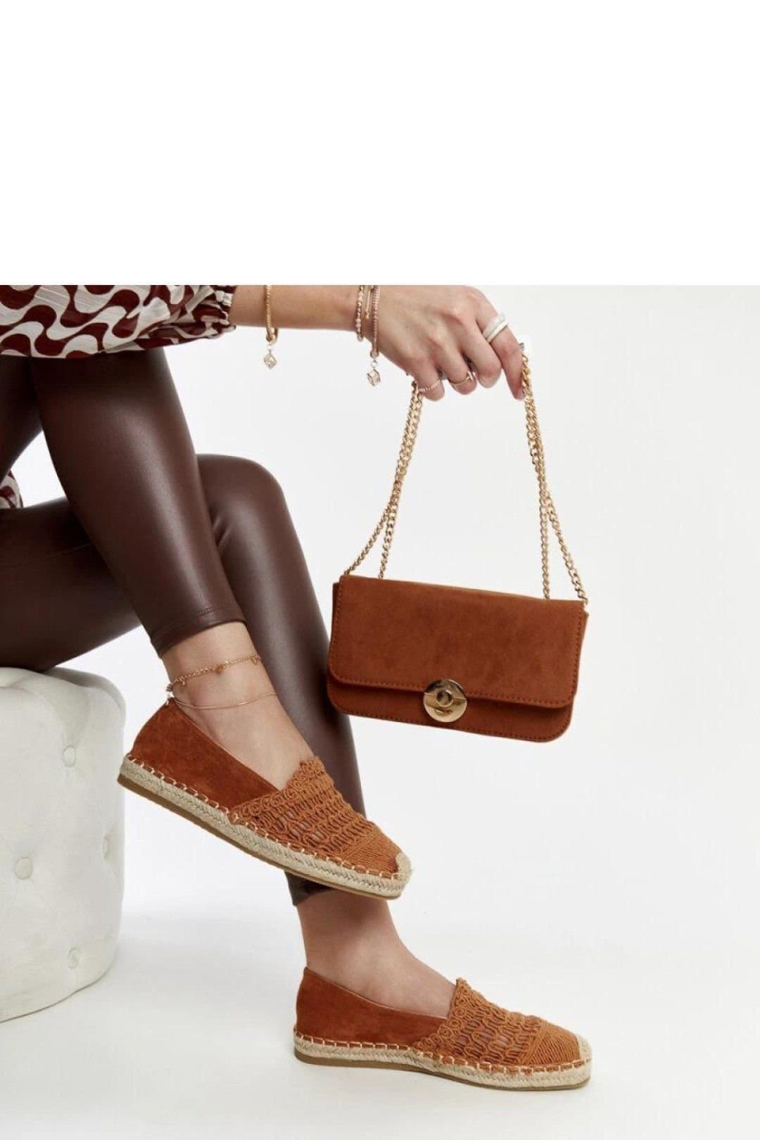 Love Lace Love Lace Women's Openwork Espadrille Slip On Shoes with Rubber Sole Summer in Brown