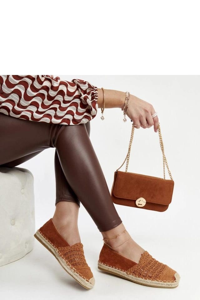 Love Lace Love Lace Women's Openwork Espadrille Slip On Shoes with Rubber Sole Summer in Brown - 2