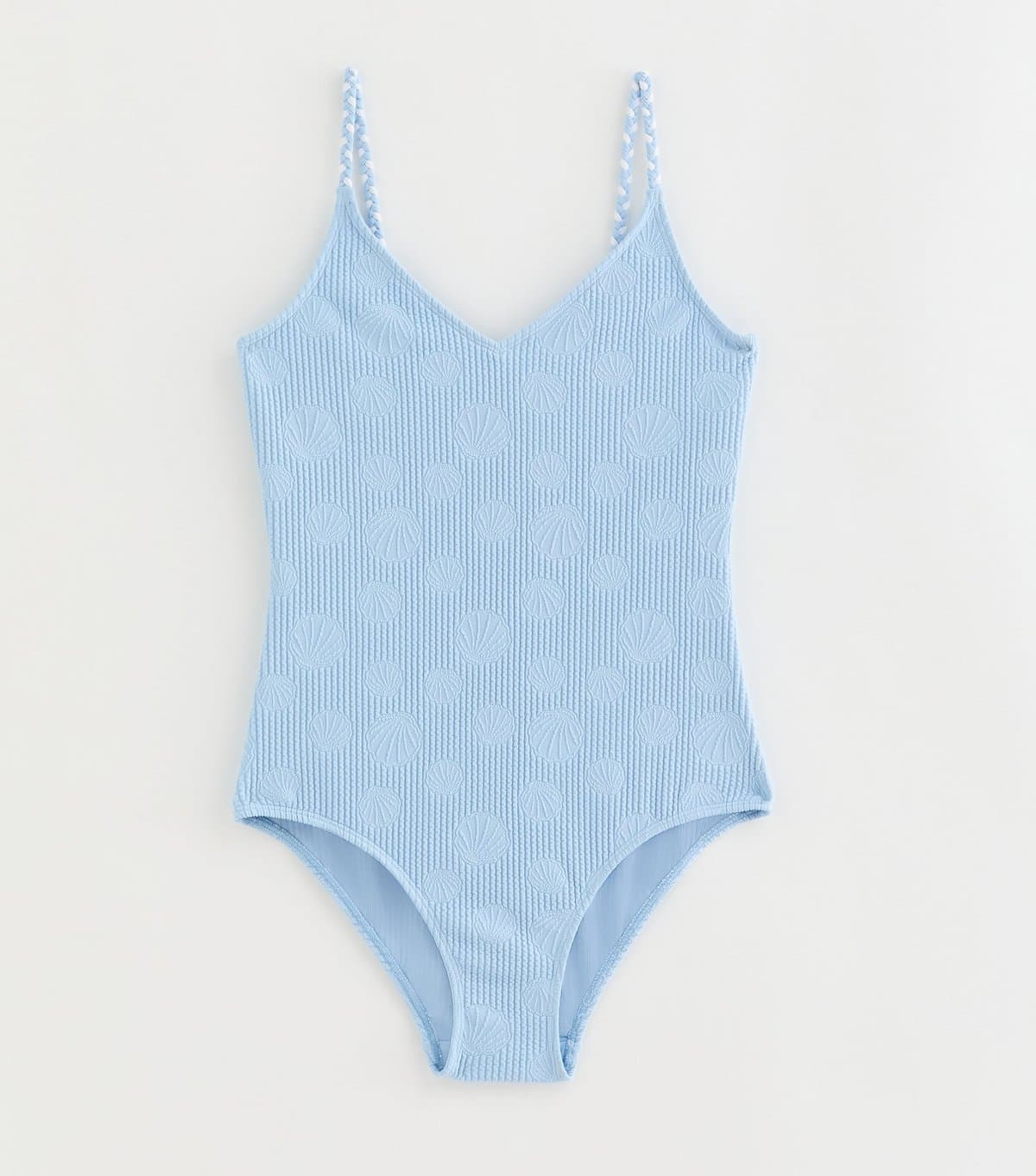 New Look Girls' Light Blue Shell Jacquard Swimsuit New Look