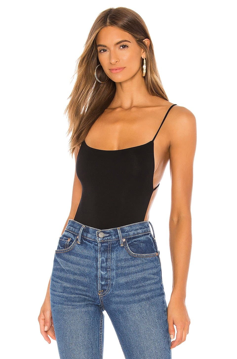 revolve Revolve Black String Back Bodysuit