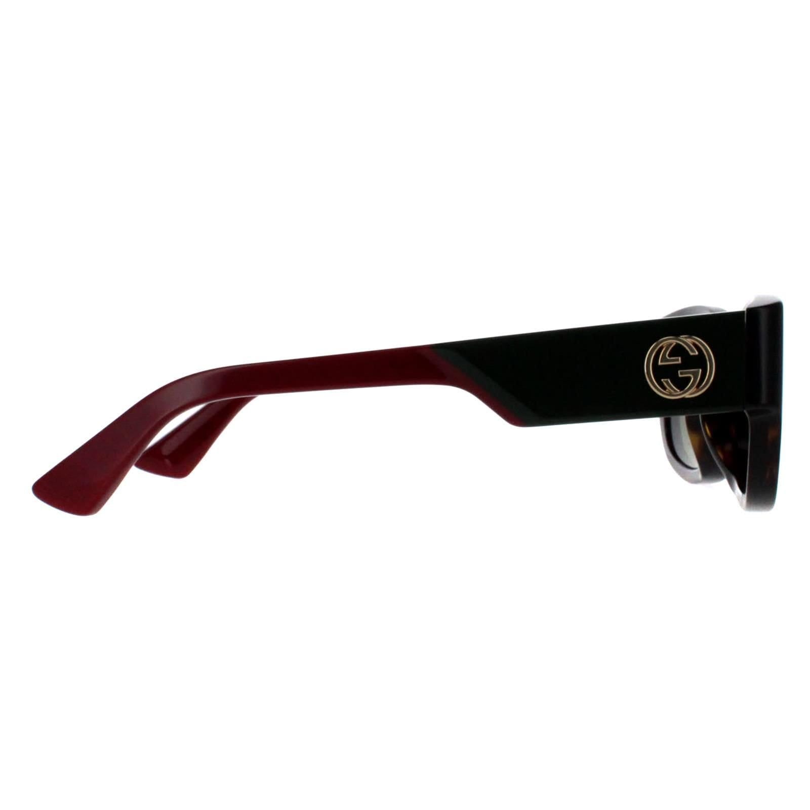 Gucci Gucci Women's Square Havana with Green & Red Green GG1667SK in Brown - 4