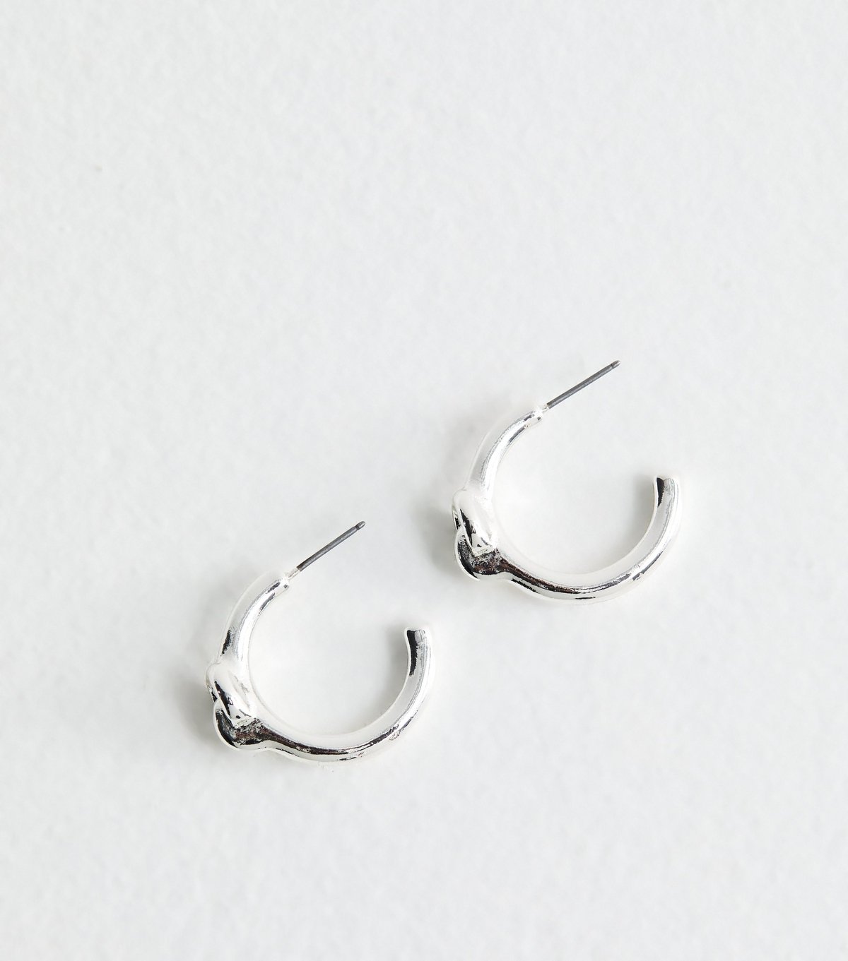 New Look Silver Tone Knot Small Hoop Earrings New Look - 3