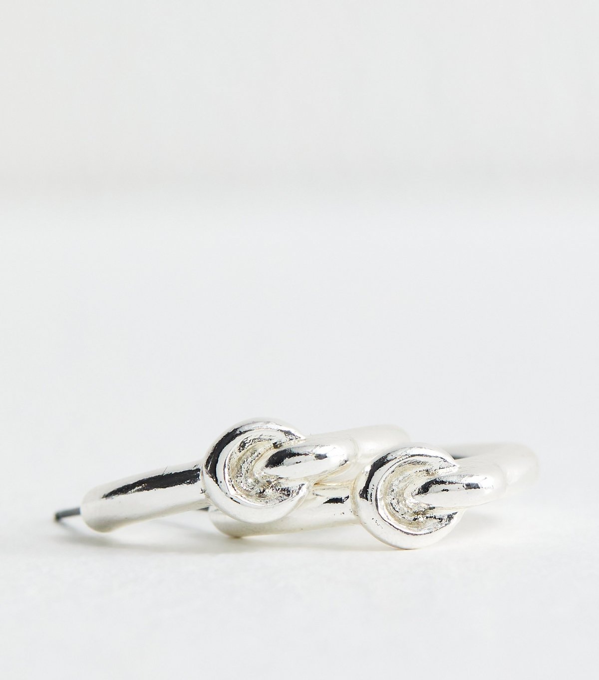 New Look Silver Tone Knot Small Hoop Earrings New Look - 4