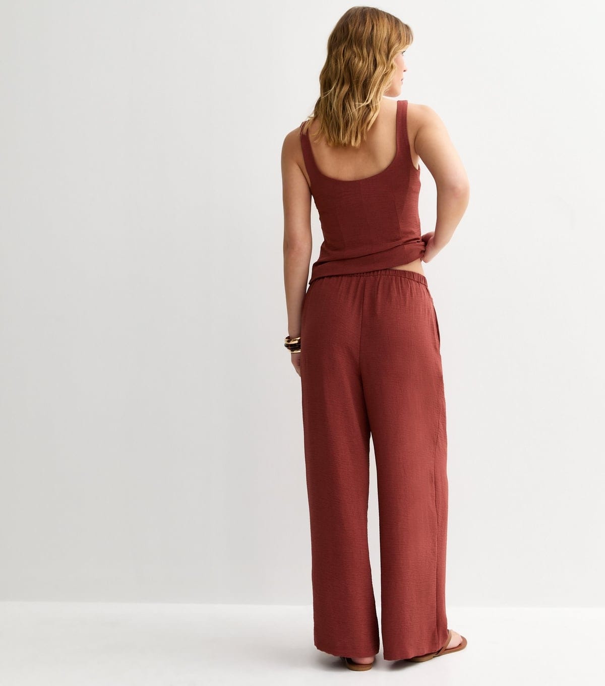 New Look Women's Red Wide Leg Pleated Trousers New Look - 4