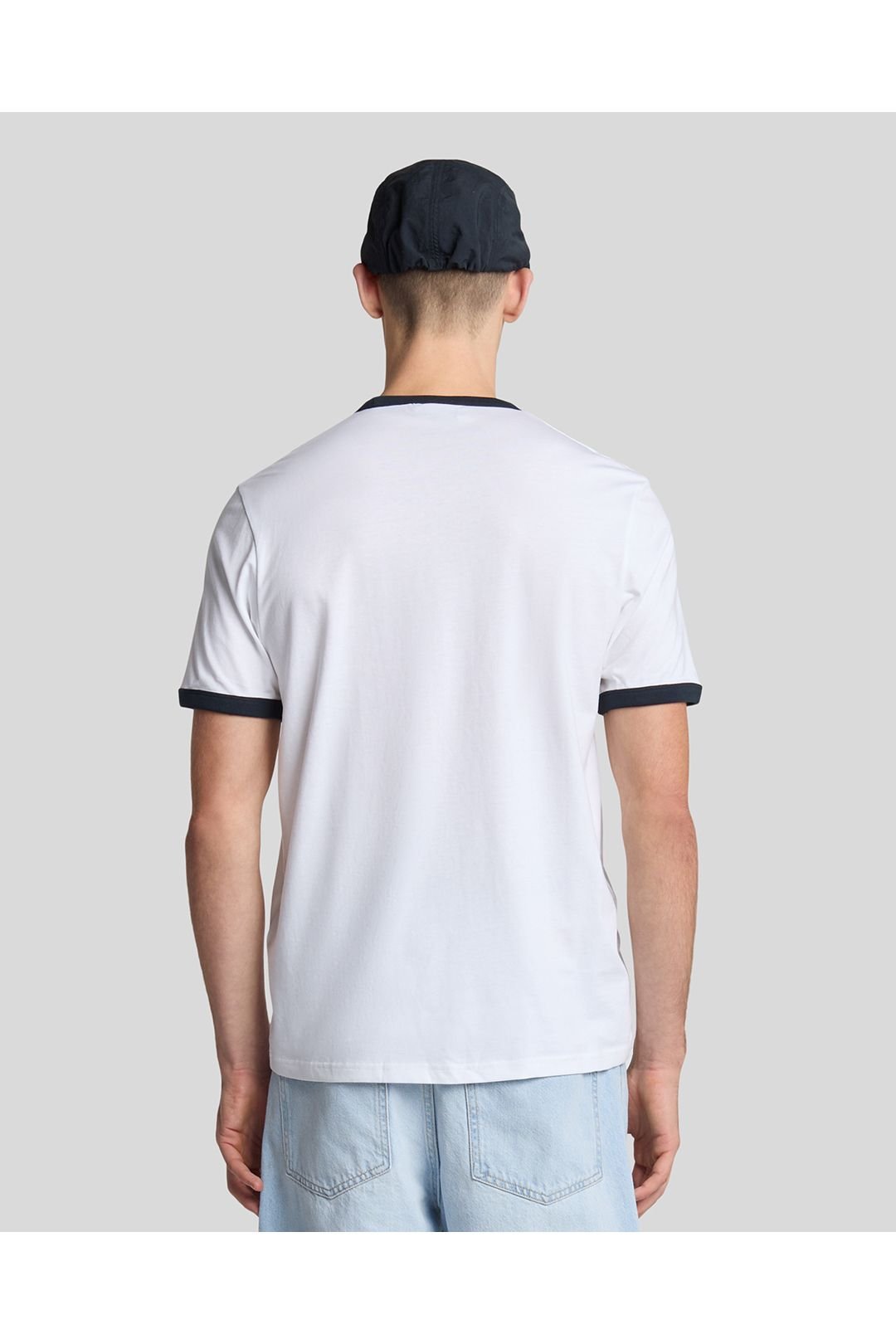 Lyle & Scott Lyle & Scott Men's Ringer T-Shirt White/ Dark Navy in Mono - 3