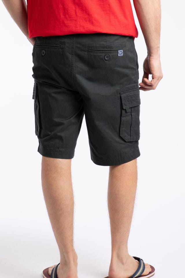 Weird Fish Weird Fish Men's Rigney Cargo Shorts in Jet Black - 3