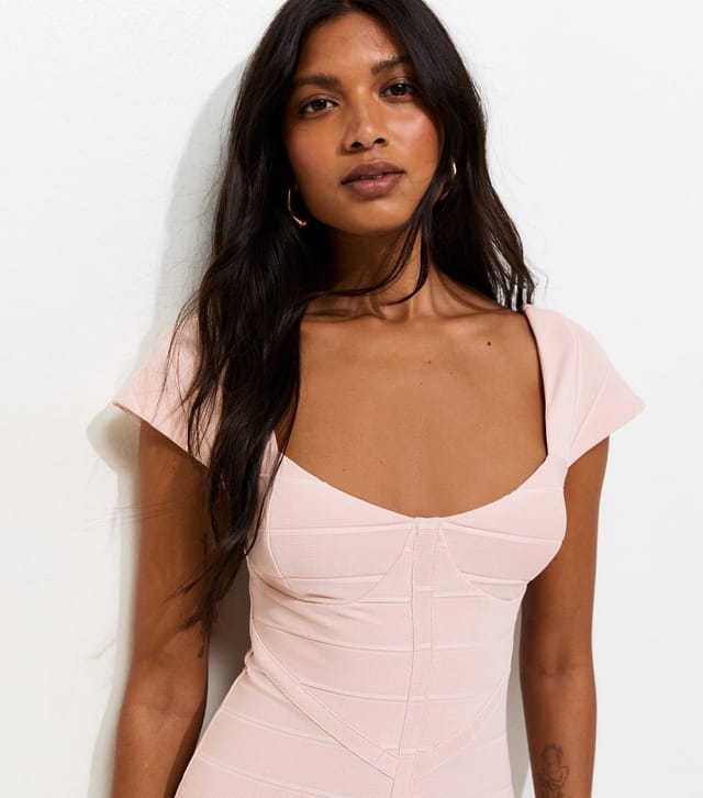New Look Women's Pale Pink Bandage Mini Dress New Look - 2