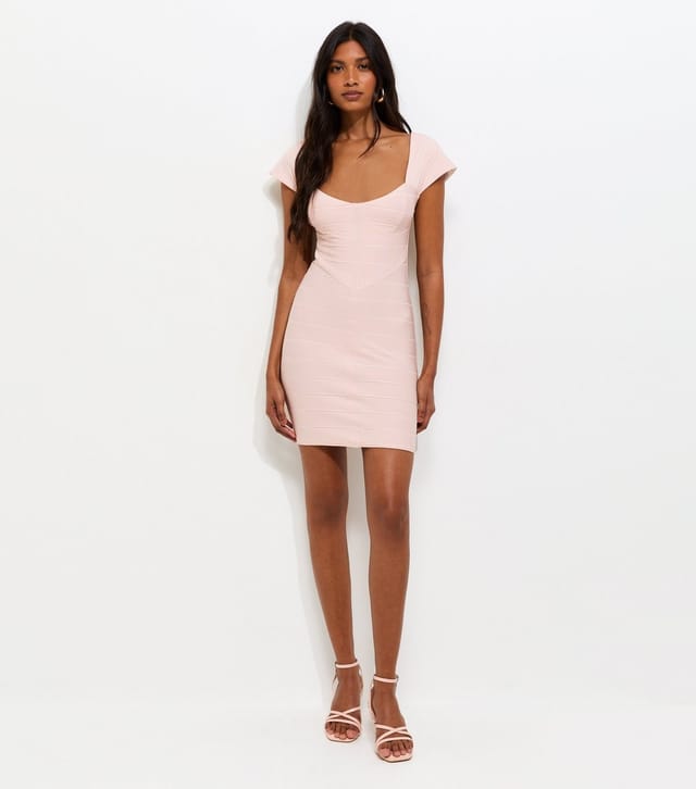 New Look Women's Pale Pink Bandage Mini Dress New Look - 3