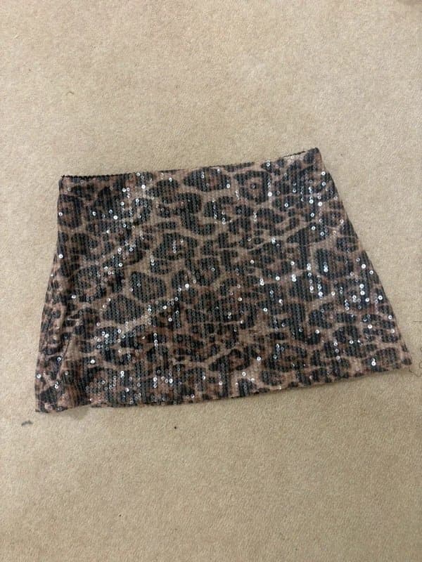 Bershka Bershka sequin leopard print mini skirt