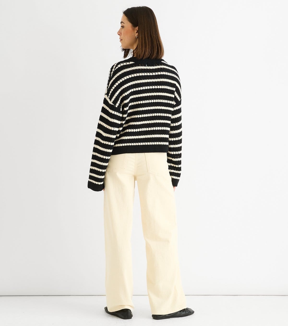 Gini London Women's Black Striped Cardigan Gini London New Look - 4