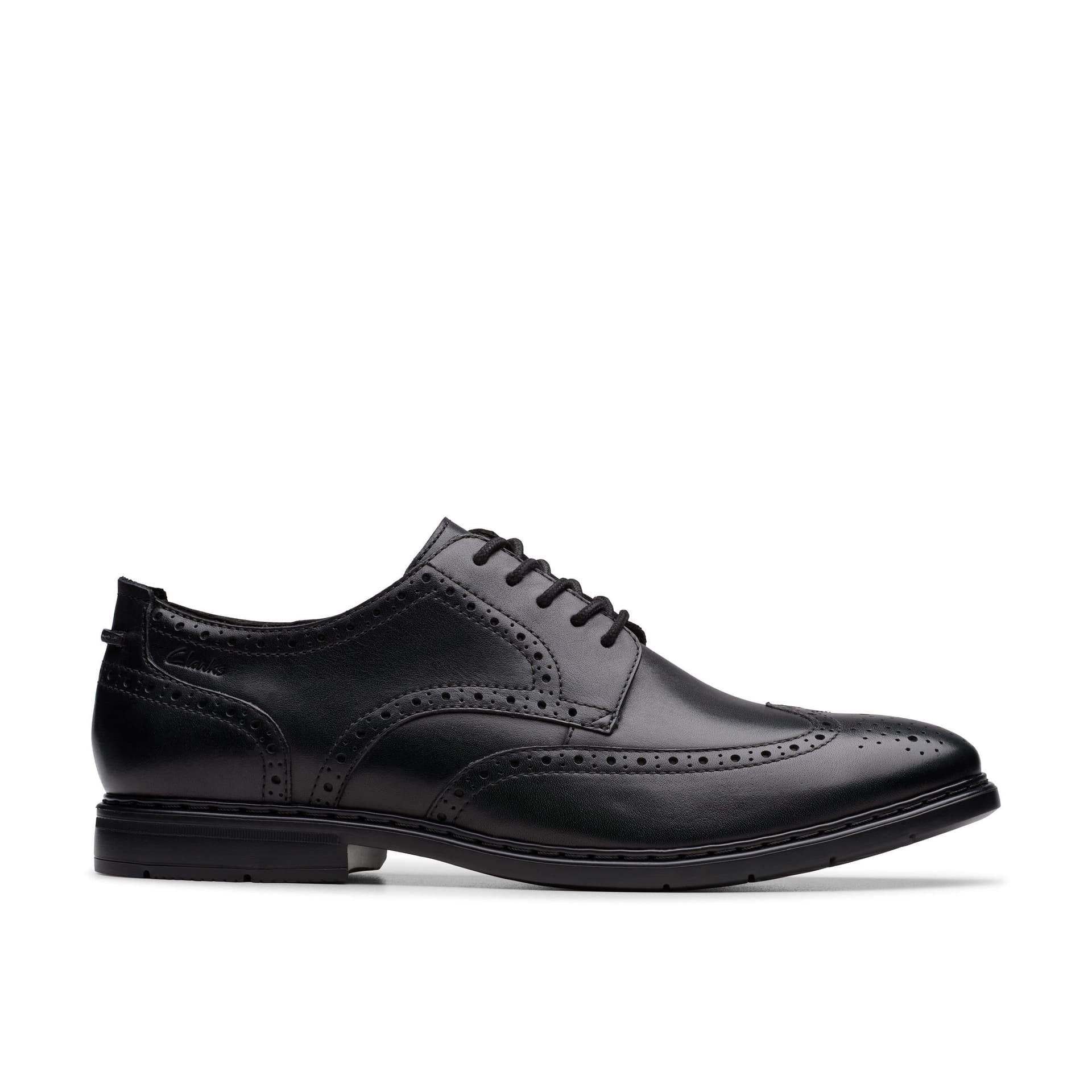 Clarks Clarks Men's Banbury Tip Black Leather Brogues, Lace Up