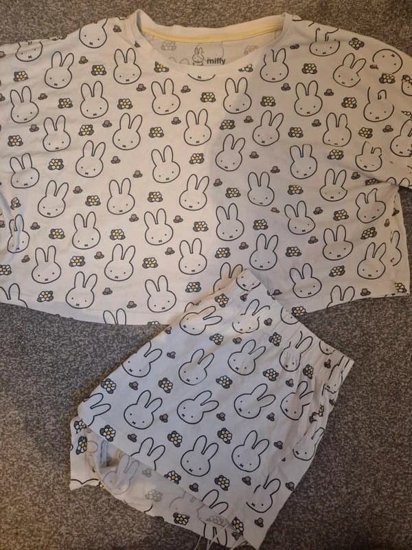 Primark New miffy pyjamas set shorts and tshirt medium 12 14