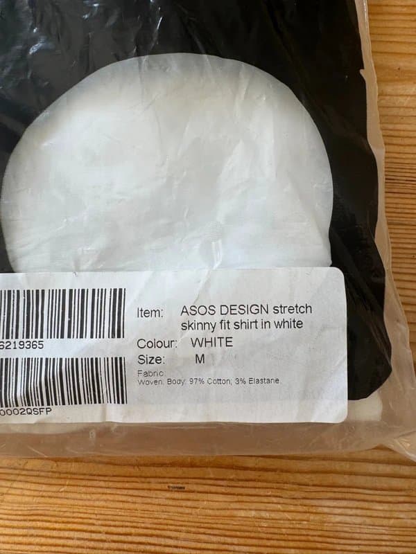 ASOS Men’s ASOS white shirt skinny fit
