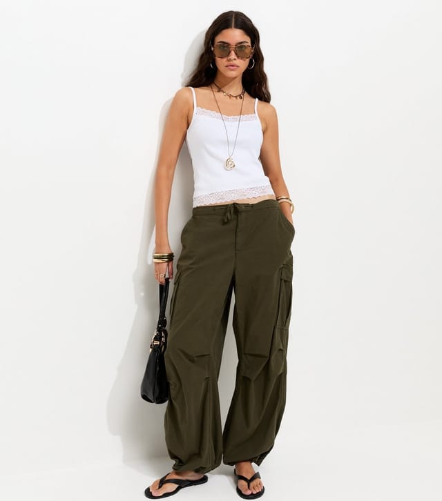 New Look Women's White Cotton Rich Lace Trim Cami Top New Look - 2