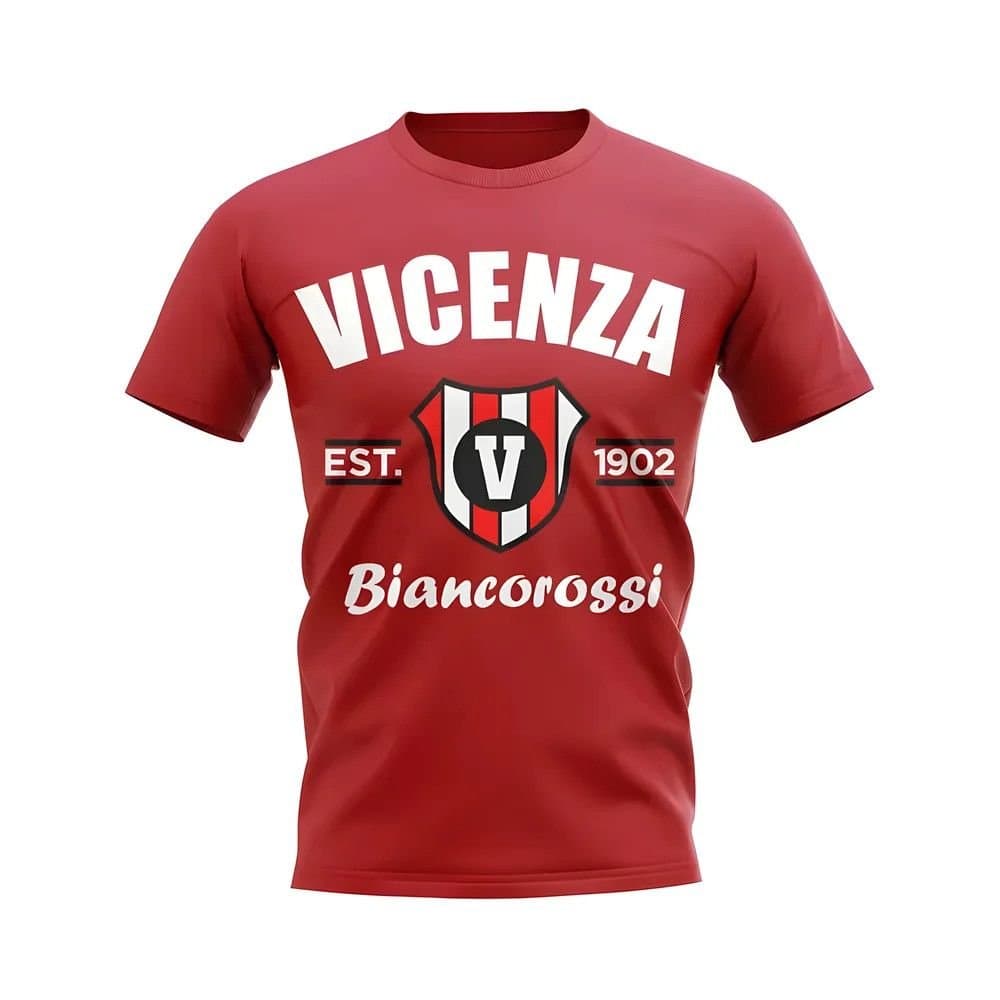 Vicenza Vicenza Men's Personalised Established Football T-Shirt in Red