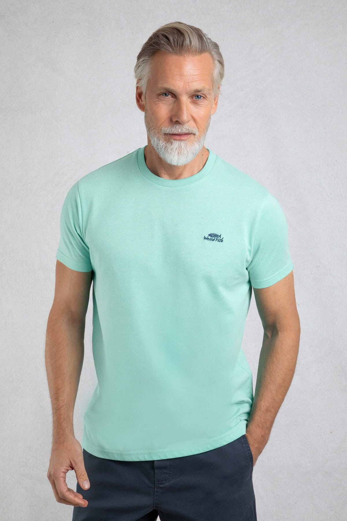 Weird Fish Weird Fish Men's Fished Branded T-Shirt in Aqua - 1