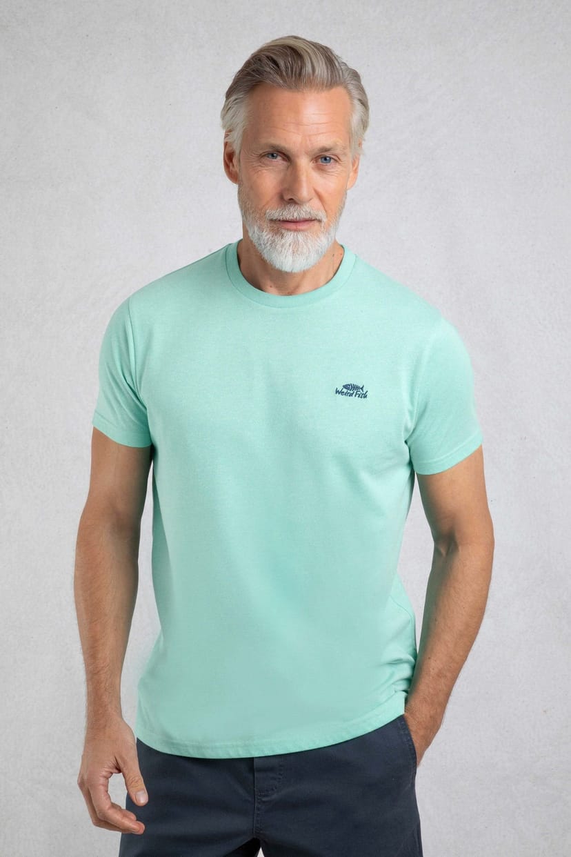 Weird Fish Weird Fish Men's Fished Branded T-Shirt in Aqua - 1