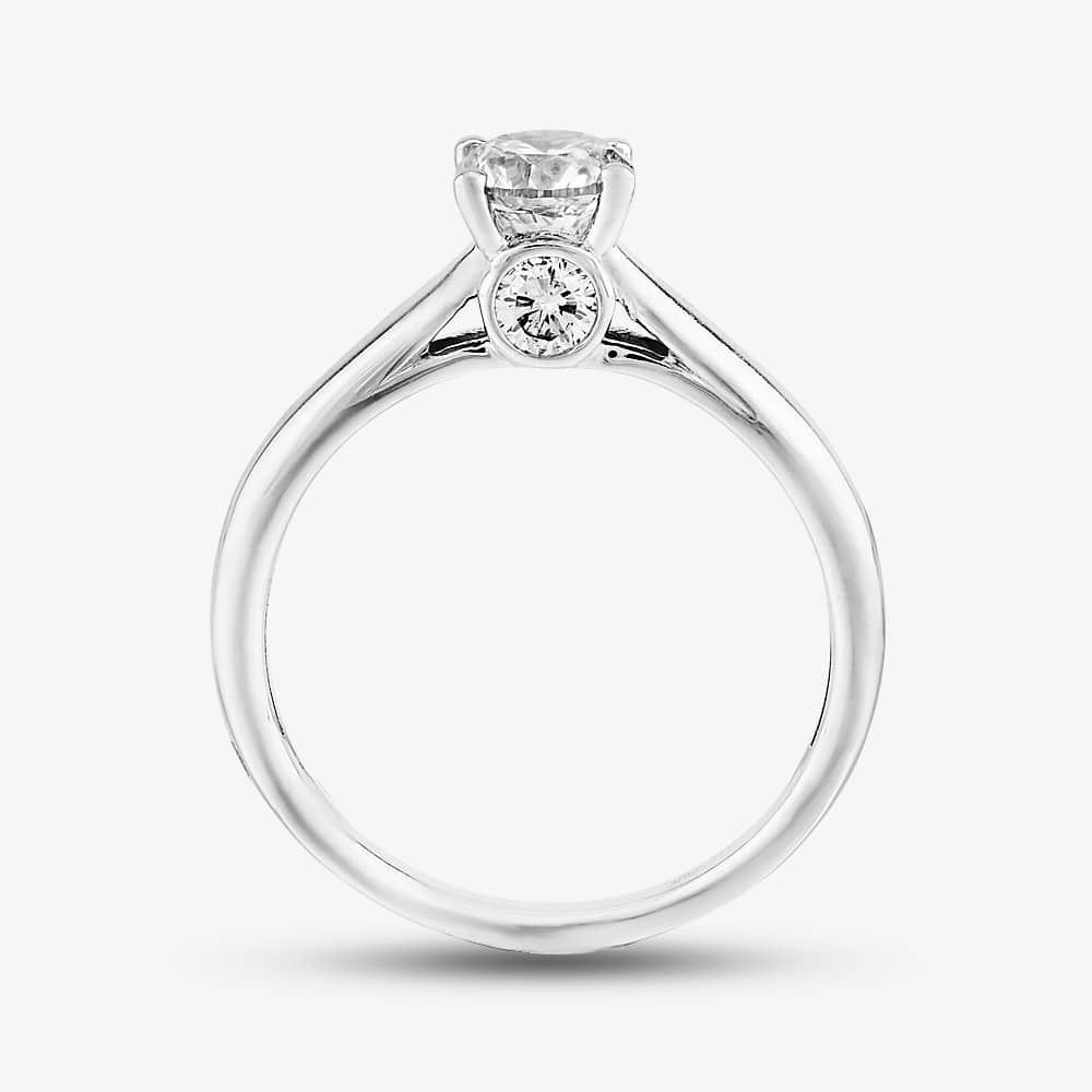 T.H.Baker T.H.Baker Women's 18ct White Gold 1.00ct Diamond Bridge Accent Solitaire Ring TH0119921 K in Silver - 3