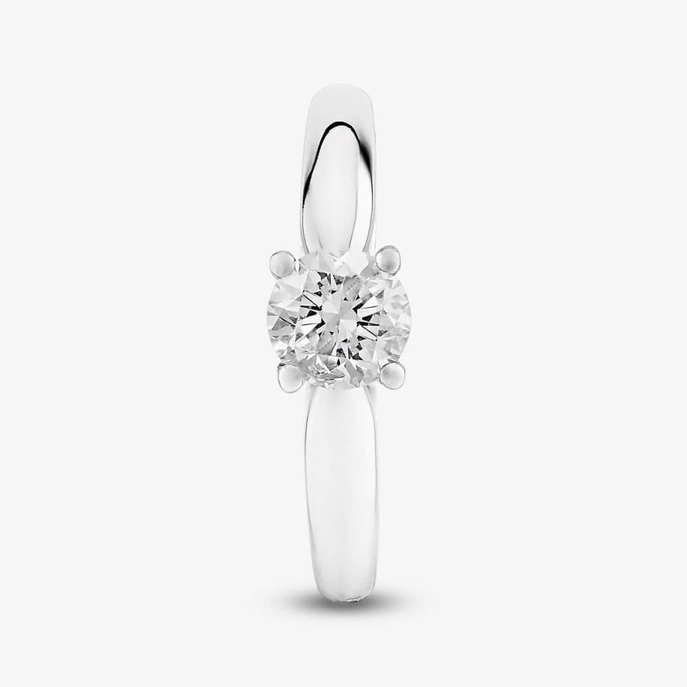 T.H.Baker T.H.Baker Women's 18ct White Gold 1.00ct Diamond Bridge Accent Solitaire Ring TH0119921 K in Silver - 4