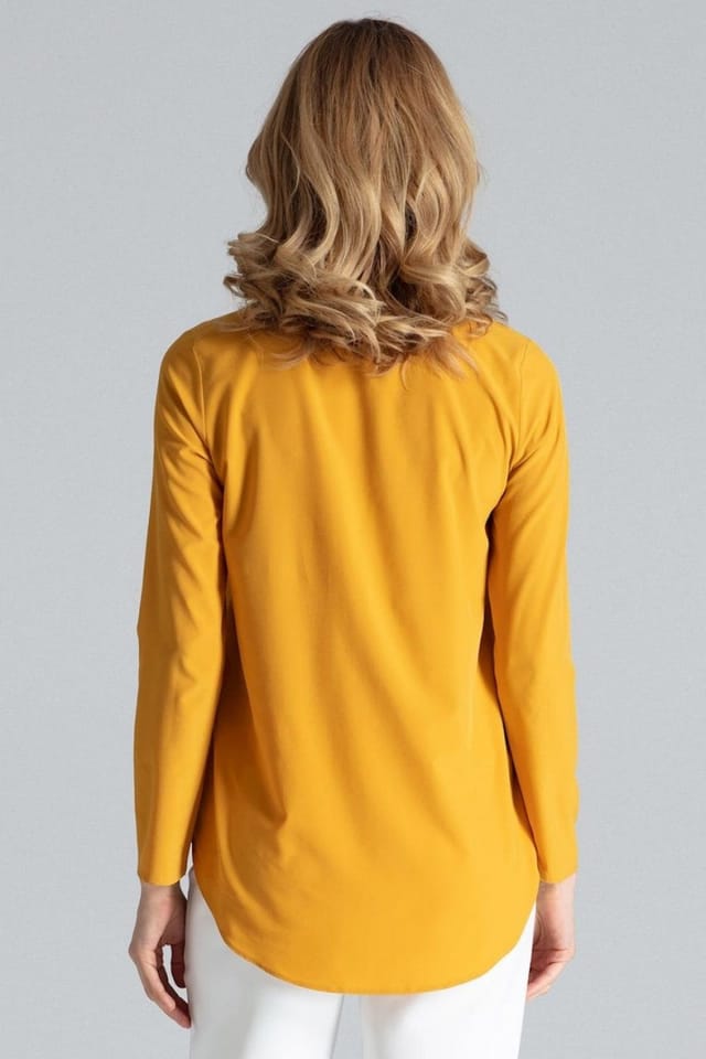 Love Lace Love Lace Women's Classic Long Sleeve Blouse with Snap Front Pocket Style 132488 in Yellow - 3