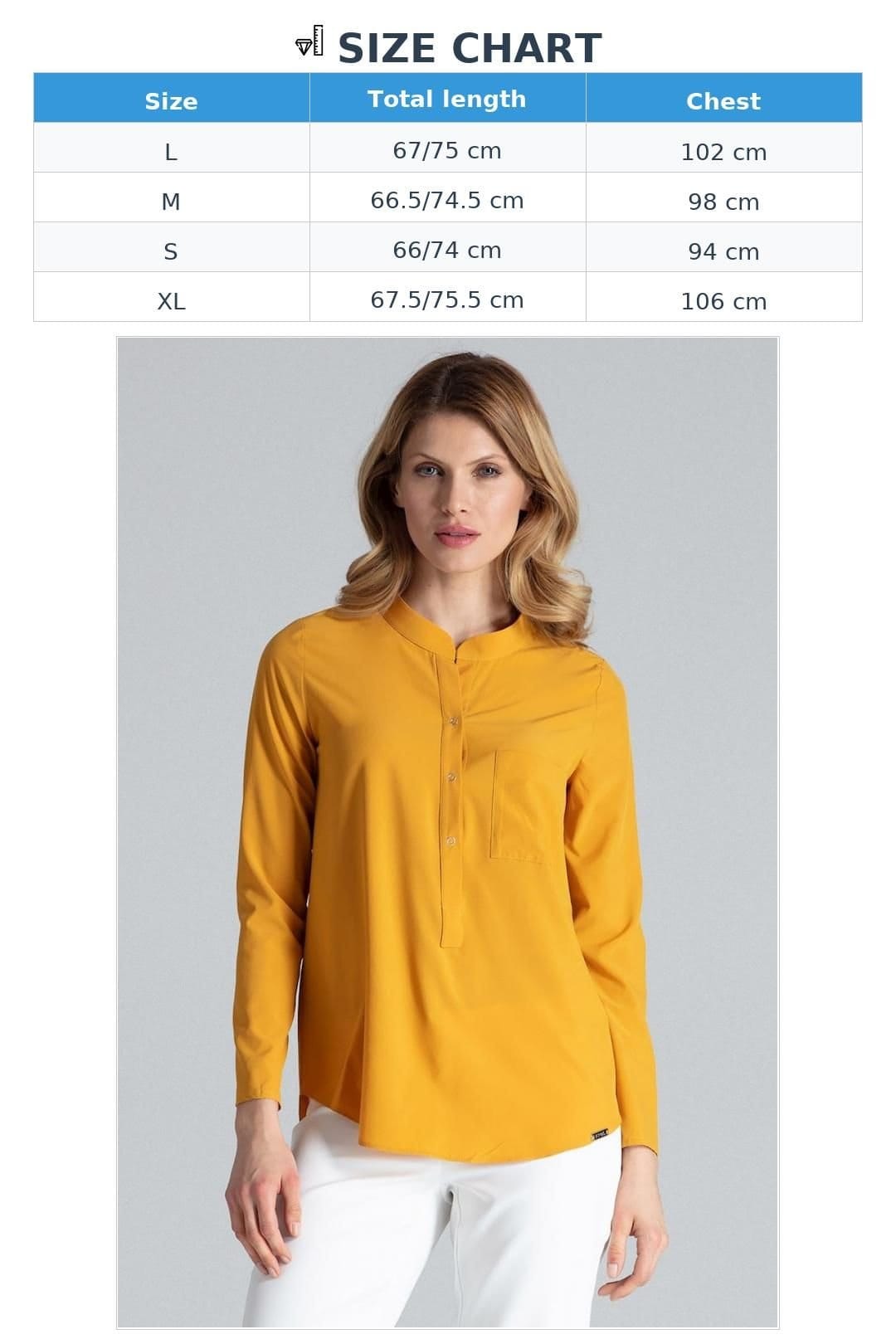 Love Lace Love Lace Women's Classic Long Sleeve Blouse with Snap Front Pocket Style 132488 in Yellow - 4